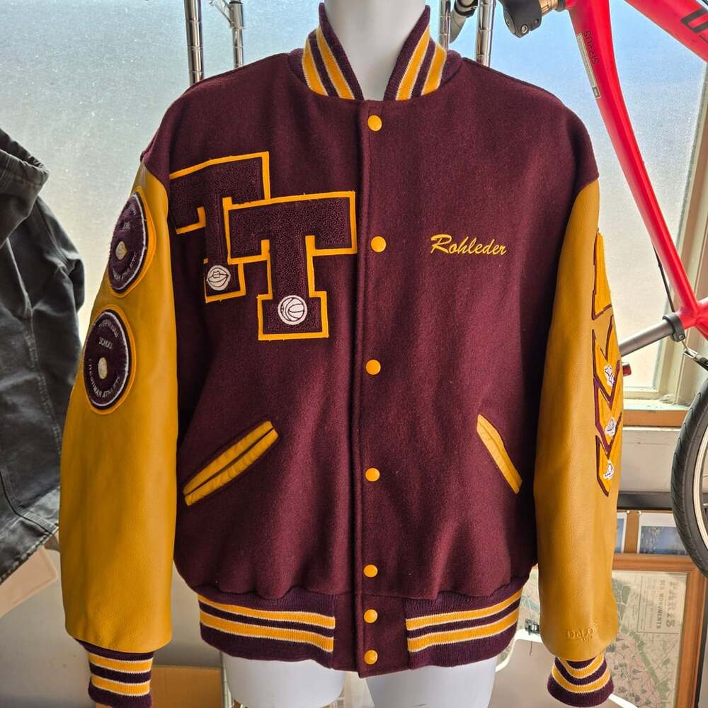 DeLong Turpin High School Varsity Jacket Size L/Gde Wool Leather Rohleder